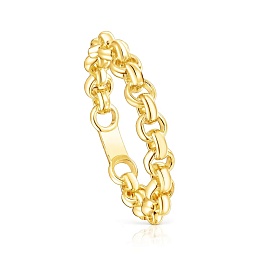 SILVER GOLD PLATED RING CHAIN N12