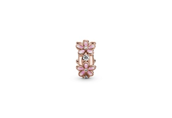 Daisy 14k rose gold-plated clip with clear cubic z