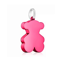 PINK S.STEEL/SILVER PENDANT BEAR 22MM