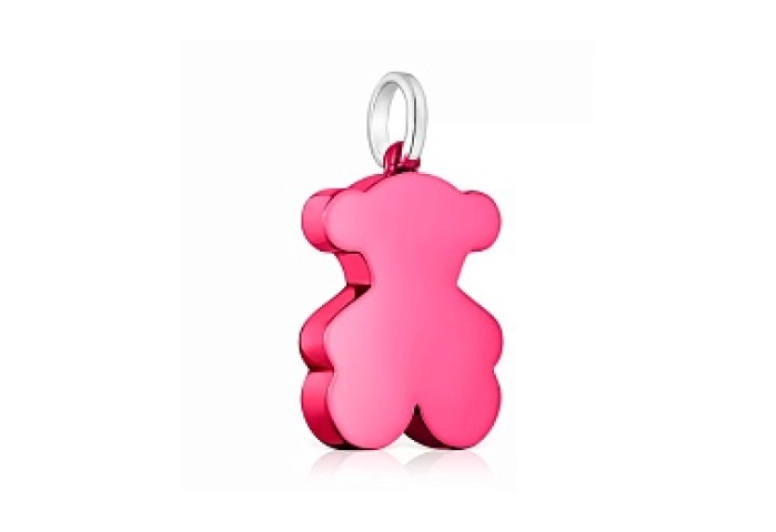 PINK S.STEEL/SILVER PENDANT BEAR 22MM