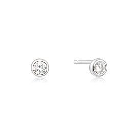 Silver Solitaire Cubic Zirconia Studs