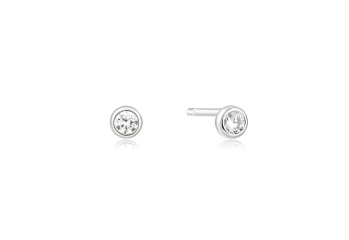 Silver Solitaire Cubic Zirconia Studs
