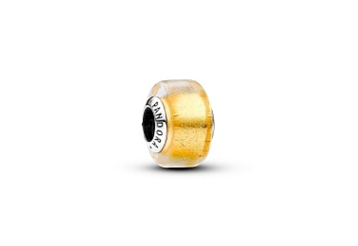 Sterling silver charm with transparent Murano glas