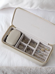 Oatmeal Large (with Petite) Travel Jewellery Box