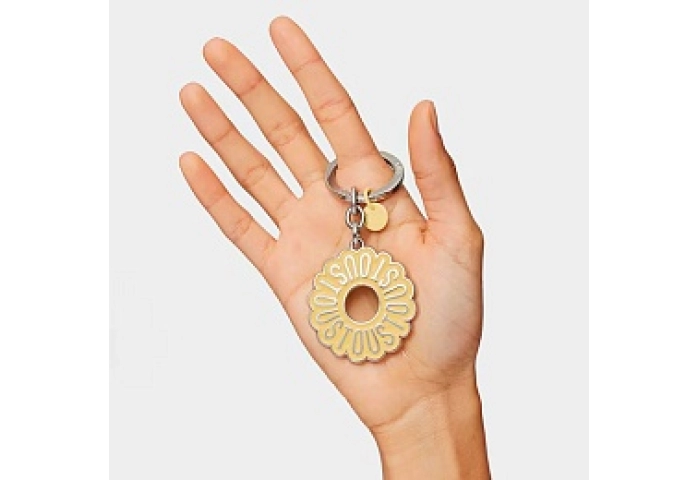 ZN.LAT.RE,KEYCHAIN T CIRCLE LOGO YELLOW