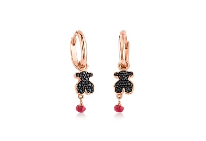 SILVER G PLATED EARRINGS TREAT RUBY GEMS