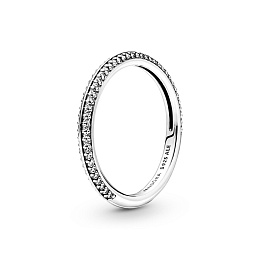 Sterling silver ring with clear cubic zirconia