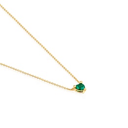 SILVER GOLD PLATED NECKLACE LGG EMERALD