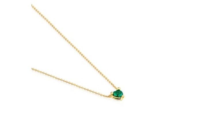 SILVER GOLD PLATED NECKLACE LGG EMERALD