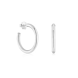 SILVER HOOP EARRINGS SMOOTH 24MM