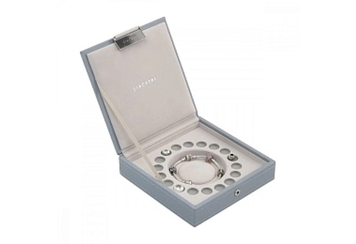 Dusky Blue Square Charm Jewellery Box Lid