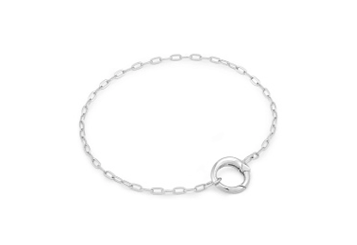 Silver Mini Link Charm Chain Connector Bracelet