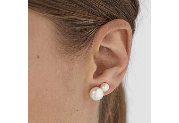 SILVER GOLD PLATEDPACK 3 EARRINGS PEARL