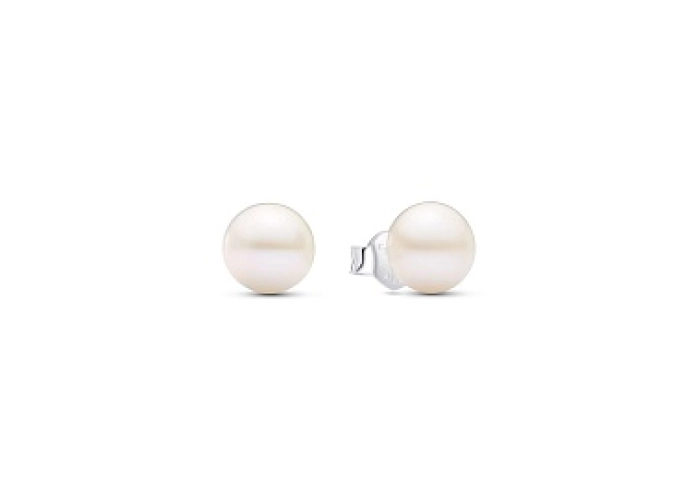 Sterling silver stud Earrings with 7 mm white treated freshwater cultured pearl