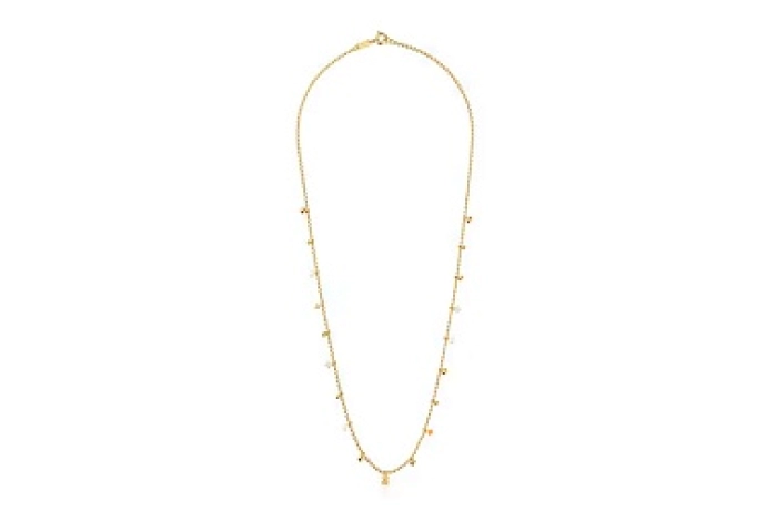 SILVER GOLD PLATED CHOKER BEAR GEM PEARL