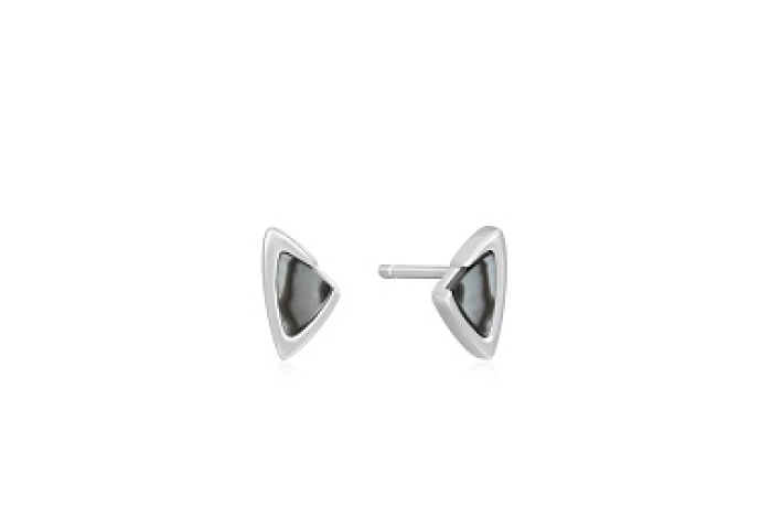 Silver Arrow Abalone Stud Earrings