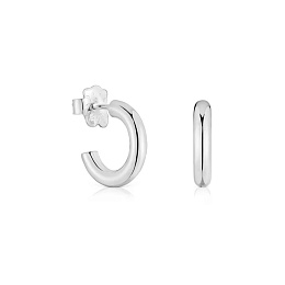 SILVER HOOP EARRINGS SMOOTH 8MM