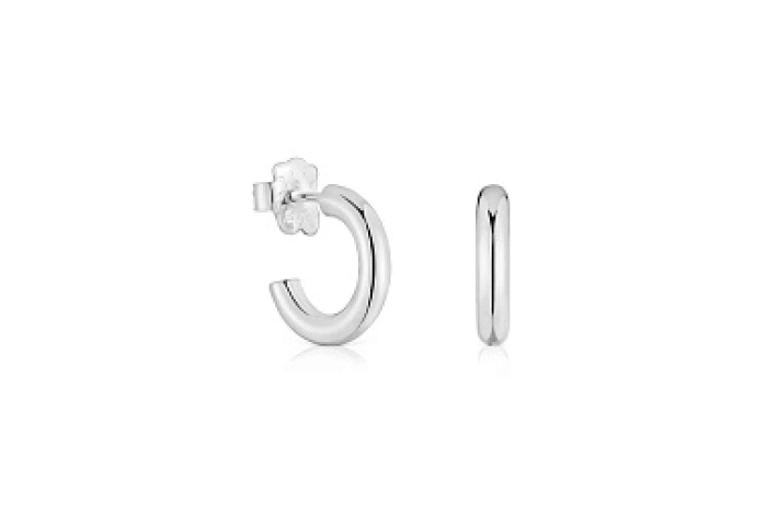 SILVER HOOP EARRINGS SMOOTH 8MM