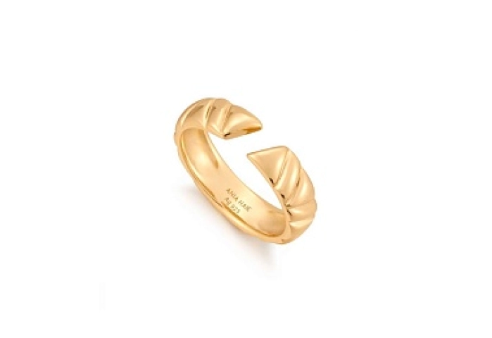 Gold Irregular Twill Adjustable Ring