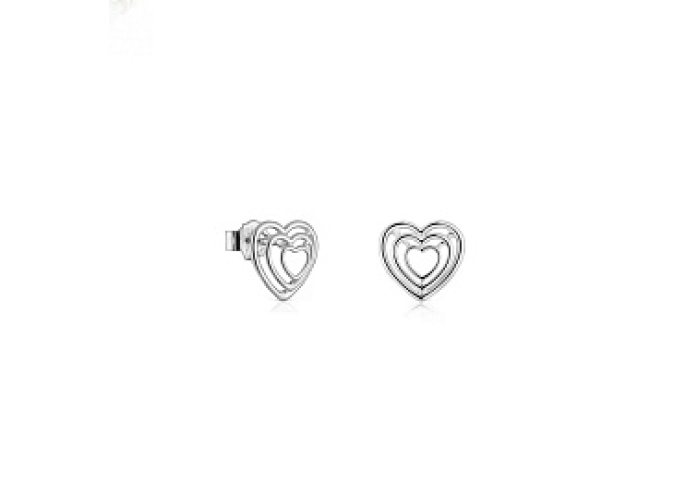 SILVER EARRINGS HEART 11MM