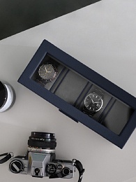 Navy Blue 4 Piece Watch Box