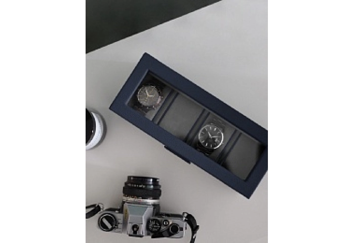 Navy Blue 4 Piece Watch Box