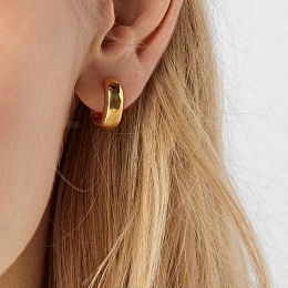 SILVER GOLD PLATED EARRINGS 16MM