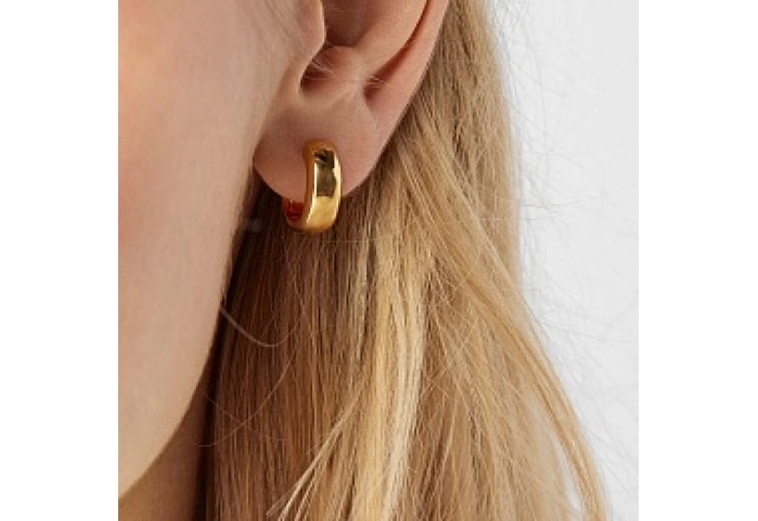 SILVER GOLD PLATED EARRINGS 16MM