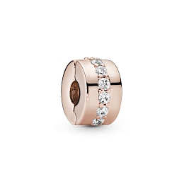 14k Rose gold-plated clip with clear cubic zirconi