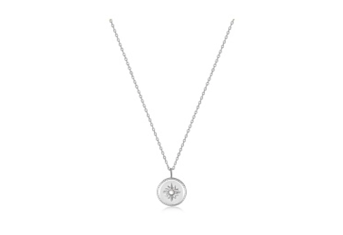 SILVER MOTHER OF PEARL SUN PENDANT NECKLACE