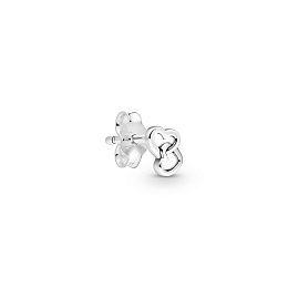 Linked hearts sterling silver stud earring