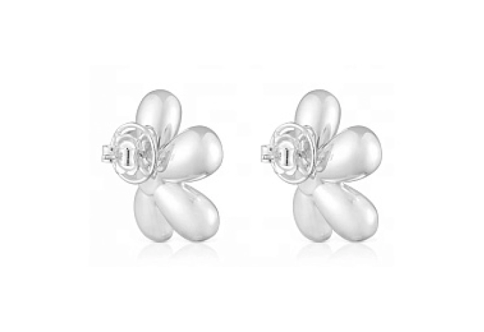 SILVER GOLD PLATED FLOWER PEARL 27MM