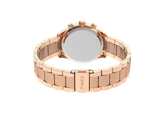 Womens Rose-Gold tone Chrono with Crystal