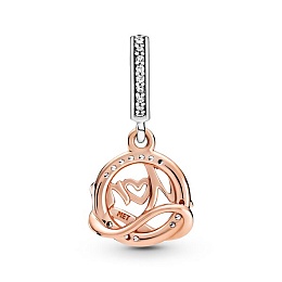 Mum and infinity Pandora Rose andsterling silver danglewith clear cubic zirconia /789374C01