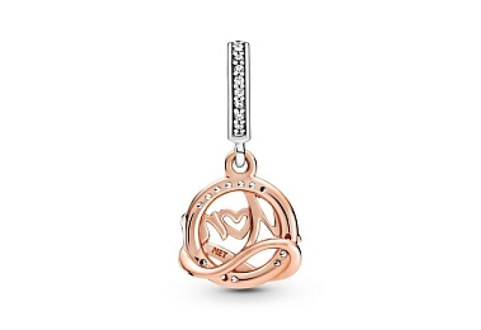 Mum and infinity 14k rose gold-plated and sterling