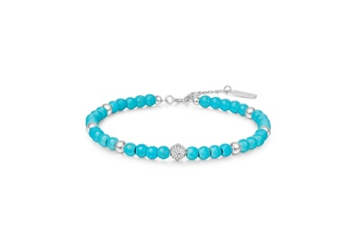 Silver Lab Created Turquoise Bracelet