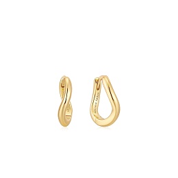 Gold Twist Huggie Hoop Earrings