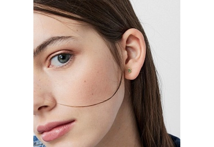SILVER GOLD PLATED EARRINGS C.DIOPSIDE