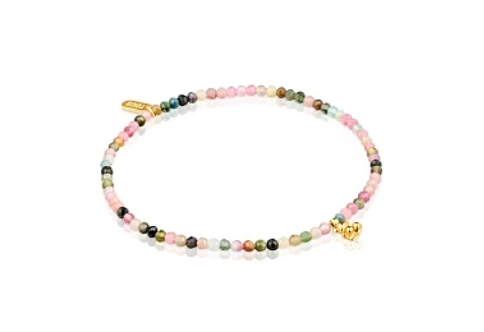 SILVER GOLD PLATED BRACELET MULTI GEMS