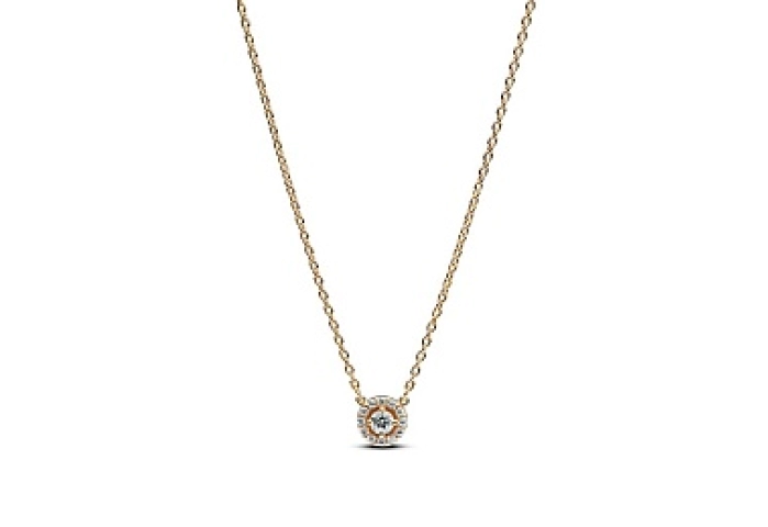 14k gold-plated collier with clear cubic zirconia