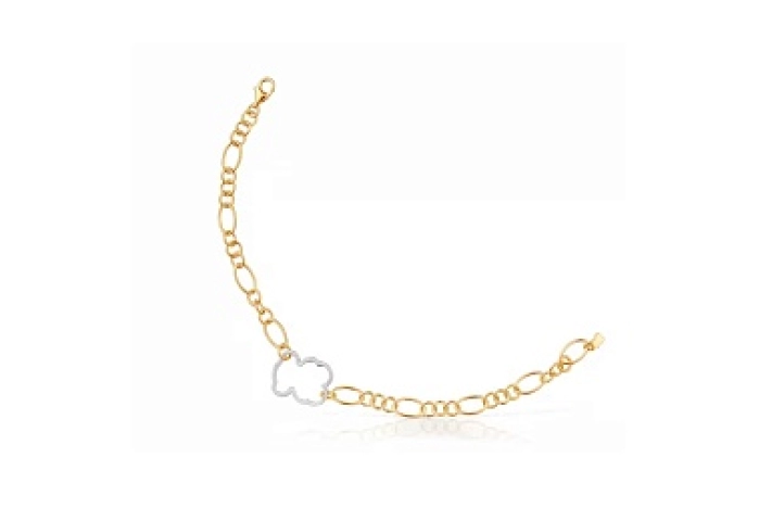 SILVER GOLD PLATED BRACELET BEAR 16MM