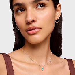 SILVER  CHOKER LGG SAPPHIRE BLUE BEAR