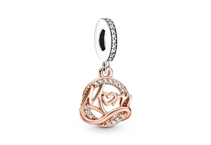Mum and infinity 14k rose gold-plated and sterling