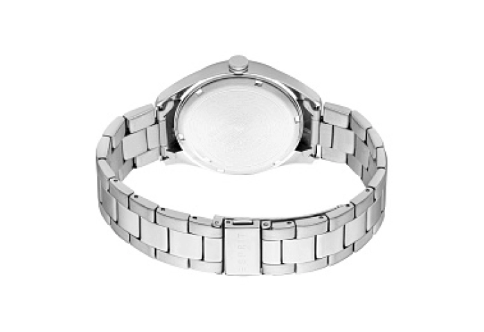 ESPRIT Men Watch, Silver Color Case, Orange Dial, Stainless Steel Metal Bracelet, 3 Hands Date, 10 A
