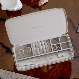 Oatmeal Sleek Necklace Travel Jewellery Box 