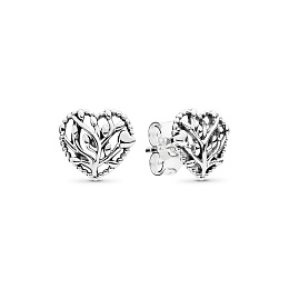 Tree of love silver stud earrings