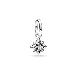 Star sterling silver mini dangle with clear cubic zirconia