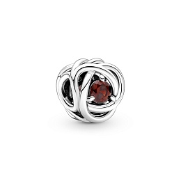 Sterling silver charm with salsa red crystal/Серебряный шарм с красным кристаллом