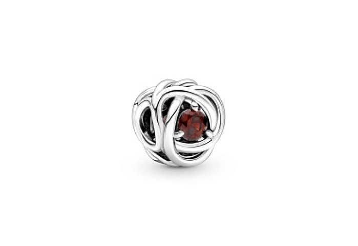 Sterling silver charm with salsa red crystal