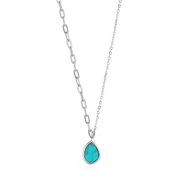 Tidal Turquoise Mixed Link Necklace